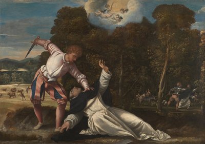 La muerte de San Pedro Mártir de Attributed to Bernardino da Asola